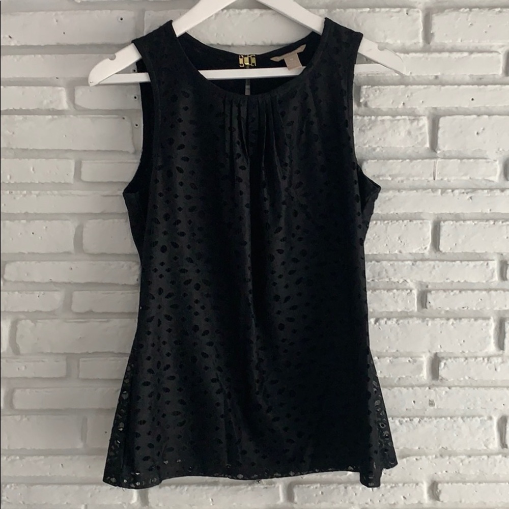 Banana Republic Textured Black Sleeveless Blouse (NWT)
